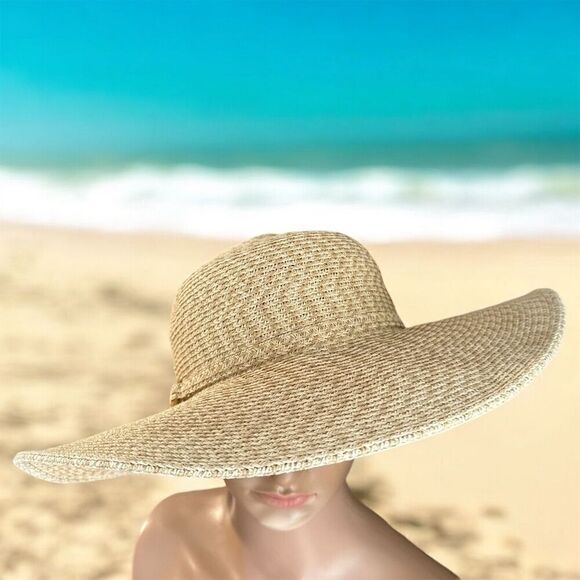 Croft & Barrow Women's Beige Floppy Sun Hat Wide Brim Summer Casual - Picture 2 of 6